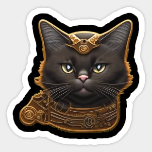 Steampunk Cat with Mechanical Collar Sticker